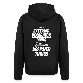 I'm an exterior designer and I make - Unisex Premium Organic Zip Hoodie - black - Back - Nico (187cm)