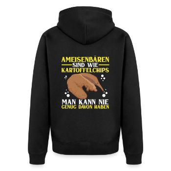 Jamais assez de fourmilier Ours mangeur de fourmis - Veste à capuche bio Premium Unisexe - noir - Dos - Nico (187cm)