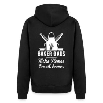 Les papas boulangers font des maisons des maisons douces Connaisseur de cupcakes - Veste à capuche bio Premium Unisexe - noir - Dos - Nico (187cm)