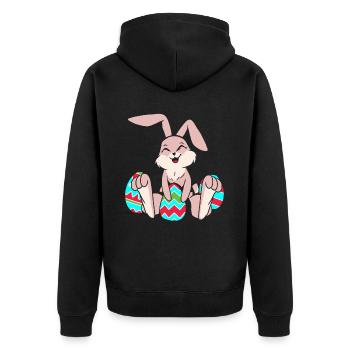 Lapin de Pâques Oeufs de Pâques Pâques - Veste à capuche bio Premium Unisexe - noir - Dos - Nico (187cm)