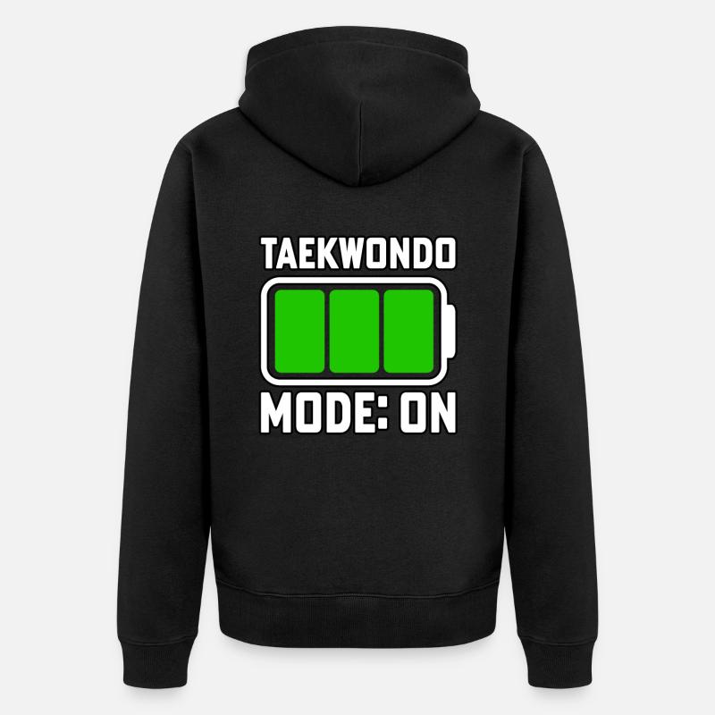 Taekwondo-Modus Ein - Unisex Premium Bio Zip Hoodie - Schwarz