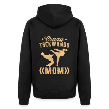 Maman folle de taekwondo - Veste à capuche bio Premium Unisexe - noir - Dos - Nico (187cm)
