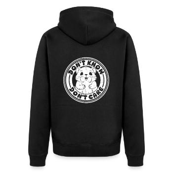 Hamster Golden Hamster Funny Don't Know Dont Care - Unisex Premium Organic Zip Hoodie - black - Back - Nico (187cm)
