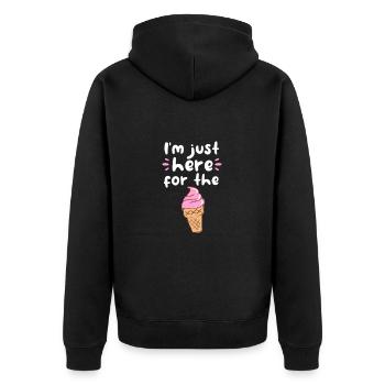 Eiscreme Eis Eiskrem Ice Cream Sommer Geschenk - Unisex Premium Bio Zip Hoodie - Schwarz - Hinten - Nico (187cm)