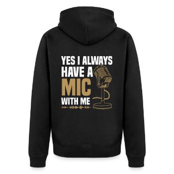 Podcaster Podcast - Veste à capuche bio Premium Unisexe - noir - Dos - Nico (187cm)
