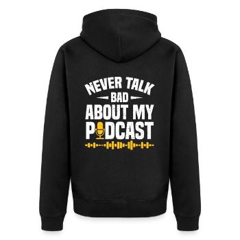 Podcaster Podcast - Veste à capuche bio Premium Unisexe - noir - Dos - Nico (187cm)