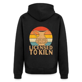 Töpfern Töpfer - Unisex Premium Bio Zip Hoodie - Schwarz - Hinten - Nico (187cm)
