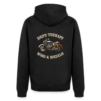 Motorrad Biker Motorbike Motorcycle Dad - Unisex Premium Bio Zip Hoodie - Schwarz - Hinten - Nico (187cm)