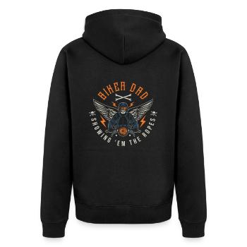 Motorrad Biker Motorbike Motorcycle Dad - Unisex Premium Organic Zip Hoodie - black - Back - Nico (187cm)