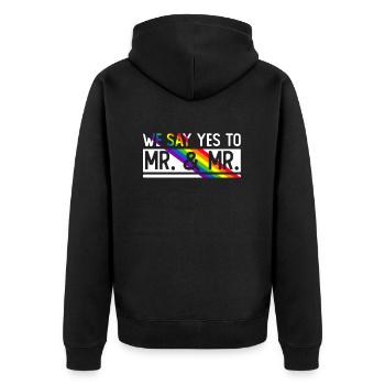Mariage Gay Pride Mariage Gay - Veste à capuche bio Premium Unisexe - noir - Dos - Nico (187cm)