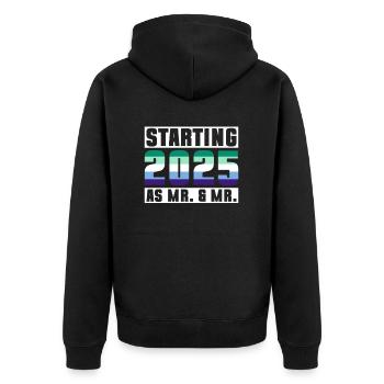 Mariage Gay Pride 2025 Mariage gay - Veste à capuche bio Premium Unisexe - noir - Dos - Nico (187cm)