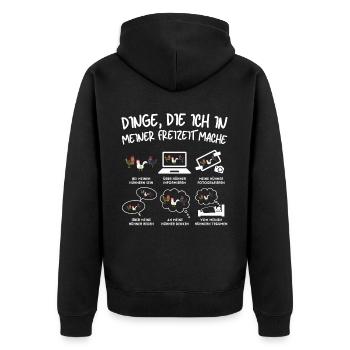 Drôle De Poulet Loisirs Poulet Poulet Fermier - Veste à capuche bio Premium Unisexe - noir - Dos - Nico (187cm)