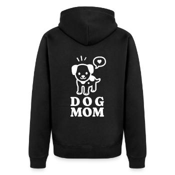 Cute Dog Mom For Dog Owners & Dog Lovers - Unisex Premium Bio Zip Hoodie - Schwarz - Hinten - Nico (187cm)