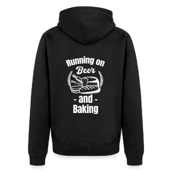 Courir Sur De La Bière Et De La Pâtisserie Drôle De Père Boulanger - Veste à capuche bio Premium Unisexe - noir - Dos - Nico (187cm)