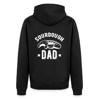 Sourdough dad, Funny baker dad, - Unisex Premium Organic Zip Hoodie - black - Back - Nico (187cm)