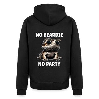 Lustiges Bartagamen-Zitat - Unisex Premium Bio Zip Hoodie - Schwarz - Hinten - Nico (187cm)