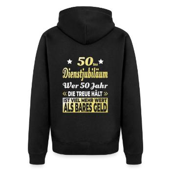 50th Anniversary Company Anniversary Gift - Unisex Premium Organic Zip Hoodie - black - Back - Nico (187cm)