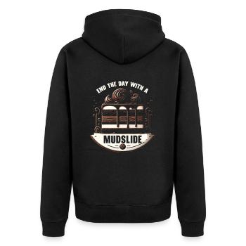 Schlammlawine Liebhaber Cocktail Getränk Essen Liebhaber Alkoholisch - Unisex Premium Bio Zip Hoodie - Schwarz - Hinten - Nico (187cm)