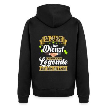 50th Anniversary Company Anniversary Gift - Unisex Premium Organic Zip Hoodie - black - Back - Nico (187cm)