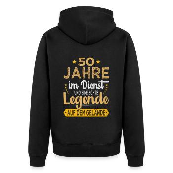 50th Anniversary Company Anniversary Gift - Unisex Premium Organic Zip Hoodie - black - Back - Nico (187cm)