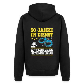 50th Anniversary Company Anniversary Gift - Unisex Premium Organic Zip Hoodie - black - Back - Nico (187cm)