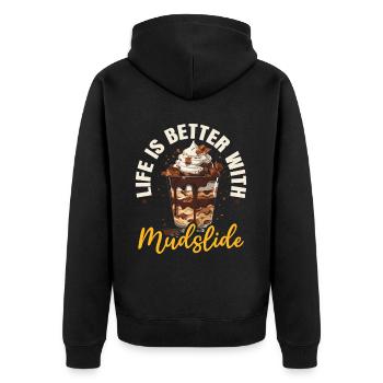 Schlammlawine Liebhaber Cocktail Getränk Essen Liebhaber Alkoholisch - Unisex Premium Bio Zip Hoodie - Schwarz - Hinten - Nico (187cm)