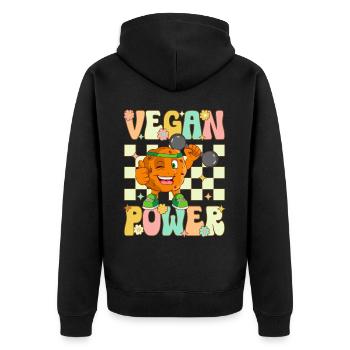 Véganisme à base de plantes Groovy - Veste à capuche bio Premium Unisexe - noir - Dos - Nico (187cm)