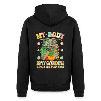 Régime végétalien Groovy à base de plantes - Veste à capuche bio Premium Unisexe - noir - Dos - Nico (187cm)