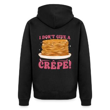 Pancake Lover Kids Pun I Don't - Unisex Premium Organic Zip Hoodie - black - Back - Nico (187cm)