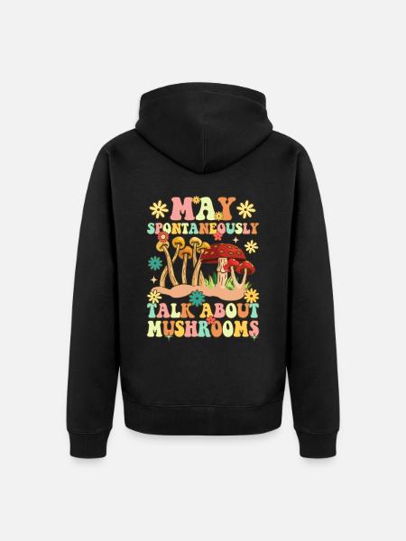 Groovy Pilzjagd - Unisex Premium Bio Zip Hoodie - Schwarz