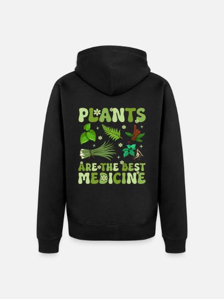 Groovy Vegan Plant-Based Diet - Unisex Premium Organic Zip Hoodie - black