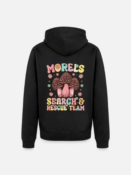 Groovy Mykologe auf Pilzsuche - Unisex Premium Bio Zip Hoodie - Schwarz