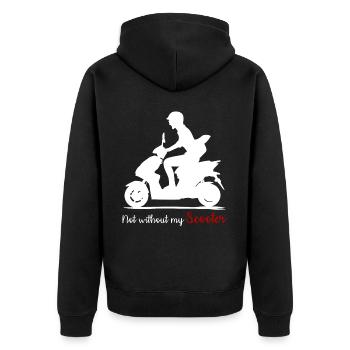 Scooter Riding Motor Scooter Motorcycle - Unisex Premium Organic Zip Hoodie - black - Back - Nico (187cm)