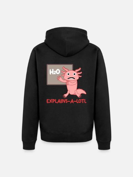 Axolotl Teaching Teacher Axolotls - Unisex Premium Bio Zip Hoodie - Schwarz