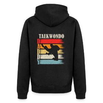 Taekwondo papa - Veste à capuche bio Premium Unisexe - noir - Dos - Nico (187cm)