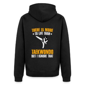 Il y a plus dans la vie que le taekwondo, mais je l’ignore - Veste à capuche bio Premium Unisexe - noir - Dos - Nico (187cm)