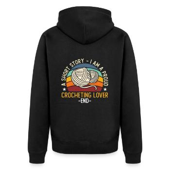 Crochet amateur Une histoire courte je suis un tricoteur - Veste à capuche bio Premium Unisexe - noir - Dos - Nico (187cm)