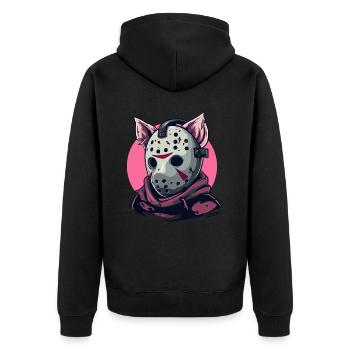Horreur effrayante Masques de hockey Cochon - Veste à capuche bio Premium Unisexe - noir - Dos - Nico (187cm)