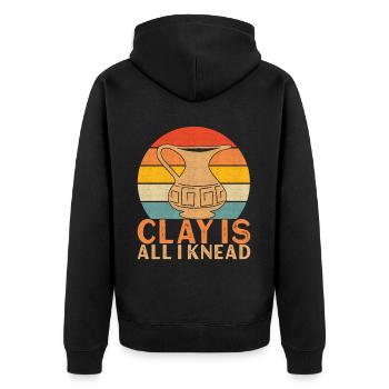 Töpfern Töpfer - Unisex Premium Bio Zip Hoodie - Schwarz - Hinten - Nico (187cm)