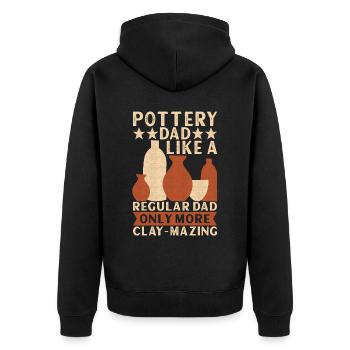 Töpfern Töpfer - Unisex Premium Bio Zip Hoodie - Schwarz - Hinten - Nico (187cm)