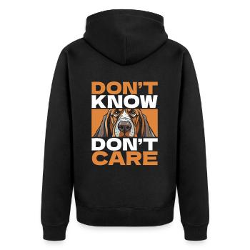 Bassett Chien Drôle Ne Pas Savoir Ne Pas Se Soucier - Veste à capuche bio Premium Unisexe - noir - Dos - Nico (187cm)