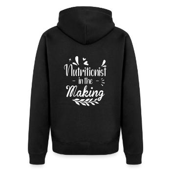 Ernährungsberater In Spe Registrierter - Unisex Premium Bio Zip Hoodie - Schwarz - Hinten - Nico (187cm)
