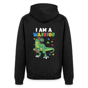 Autism Awareness Day Autistic Gift - Unisex Premium Organic Zip Hoodie - black - Back - Nico (187cm)