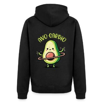 Avocado - Unisex Premium Organic Zip Hoodie - black - Back - Nico (187cm)