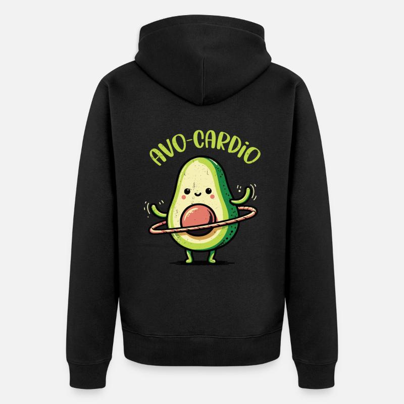 Avocado - Unisex Premium Bio Zip Hoodie - Schwarz