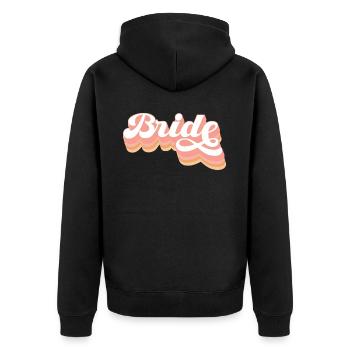 Junggesellin Jungesellinnenabschied Braut - Unisex Premium Bio Zip Hoodie - Schwarz - Hinten - Nico (187cm)