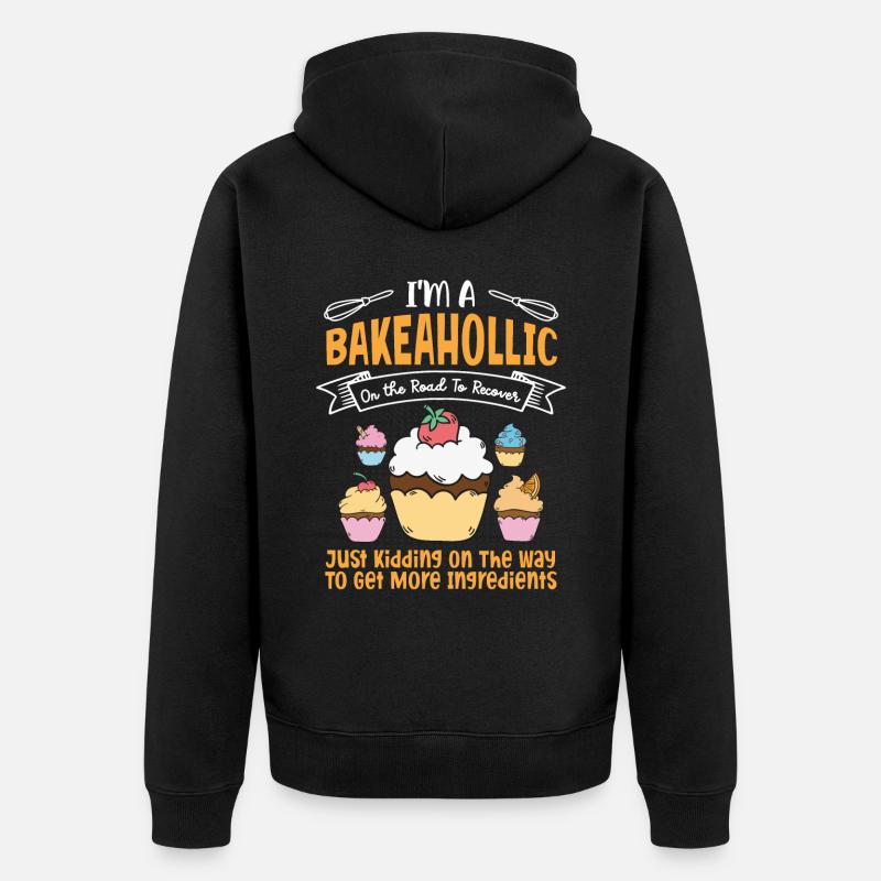 Bäcker Bäckerein Backwaren Backen Geschenk - Unisex Premium Bio Zip Hoodie - Schwarz