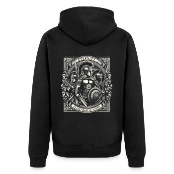 Trojanischer Krieg Krieger Antikes Griechenland Griechische Mythologie - Unisex Premium Bio Zip Hoodie - Schwarz - Hinten - Nico (187cm)
