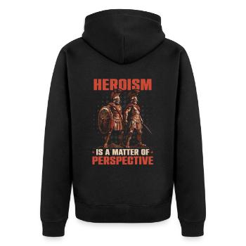 Trojanischer Krieg Krieger Antikes Griechenland Griechische Mythologie - Unisex Premium Bio Zip Hoodie - Schwarz - Hinten - Nico (187cm)