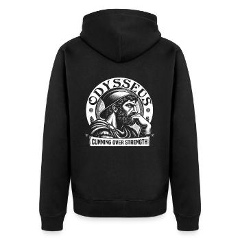 Trojanischer Krieg Krieger Antikes Griechenland Griechische Mythologie - Unisex Premium Bio Zip Hoodie - Schwarz - Hinten - Nico (187cm)